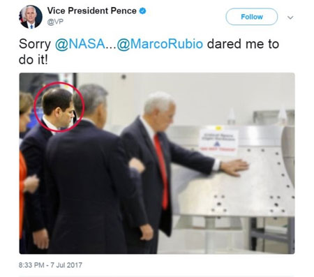 جنجال بازدید معاون رئیس جمهور آمریکا از مرکز ناسا