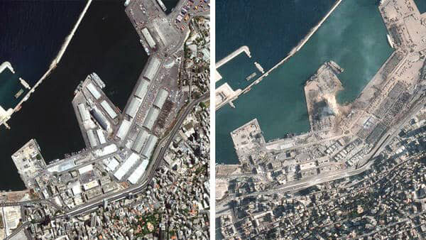 تصاویر انفجار بیروت از فضا منتشر شد