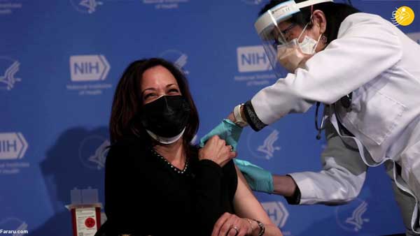 کامالا هریس واکسن دوم کرونا را تزریق کرد