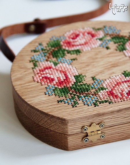 کیف های چوبی زیبا و گلدوزی شده
