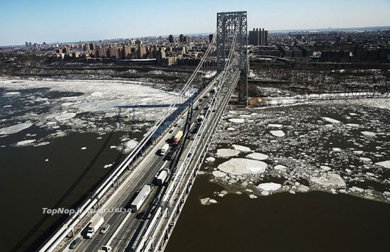 عکس: نمای هوایی از نیویورک یخ‌زده!