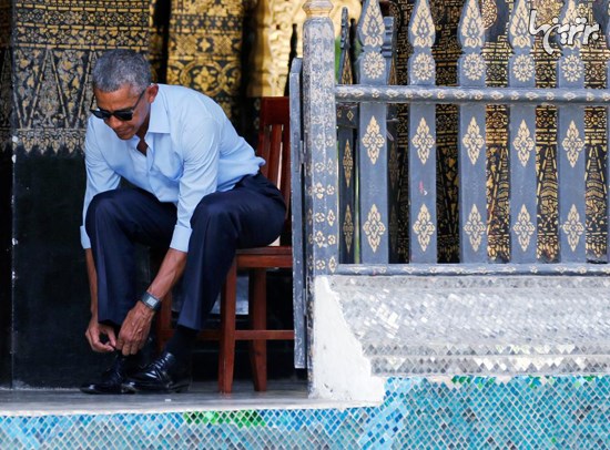 نارگیل خوری اوباما در لائوس