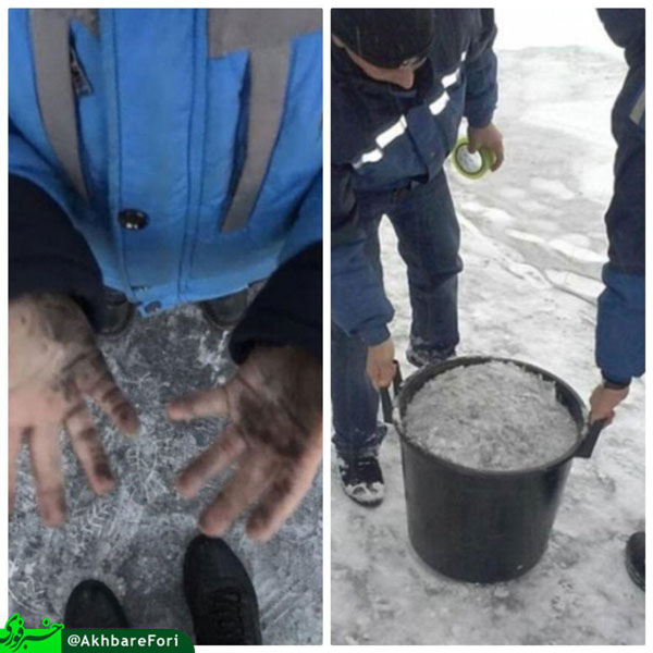 بارش برف سیاه در یکی از روستاهای قزاقستان