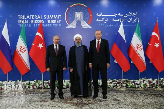 عکس یادگاری روحانی، پوتین و اردوغان