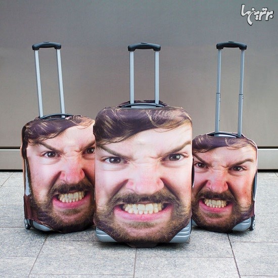 چاپ خنده دار، اما هوشمندانه چهره افراد روی چمدان