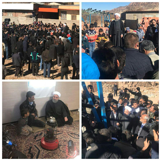 بازدید روحانی از روستای زلزله زده گورک راور