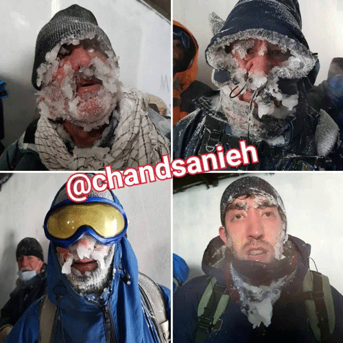 کوهنوردان نجات‌یافته از کولاک ارتفاعات تهران