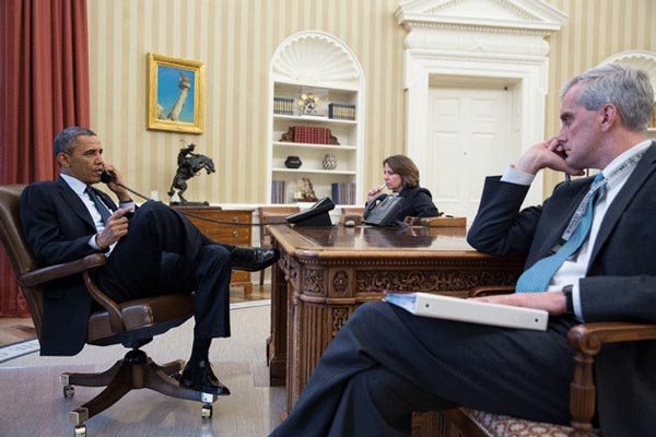 عکس:اوباما پس از شنیدن خبر حوادث بوستون