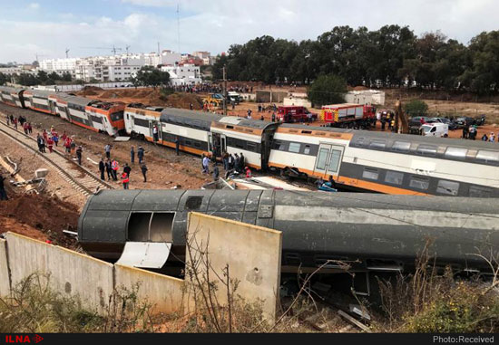 خروج قطار از ریل در مراکش