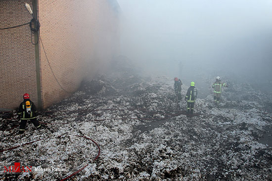 آتش سوزی در کارخانه پنبه پاک کنی مشهد