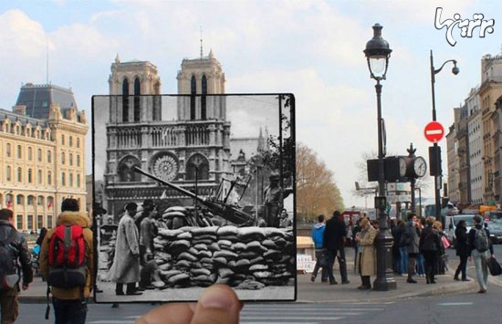 عکس: تلفیق پاریس 1944 و پاریس 2015