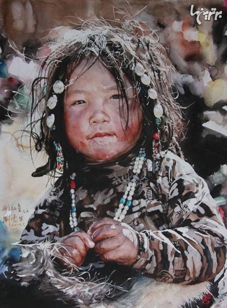 عکس: مردم تبت در پرتره های آبرنگی زیبا