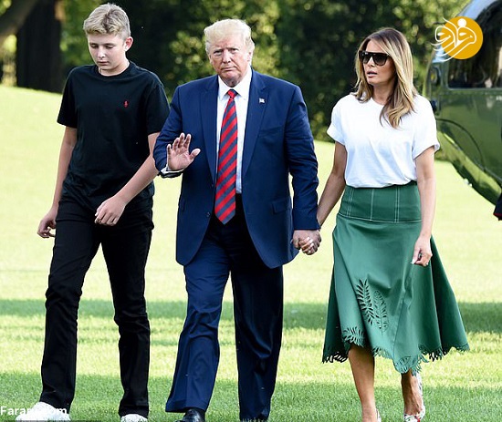 عکس پسر ترامپ در کنار پدر و مادرش خبرساز شد!