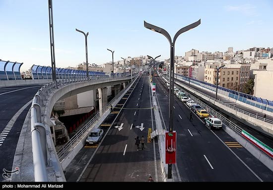 عکس: افتتاح پل طبقاتی بزرگراه صدر