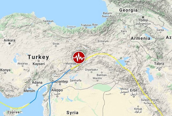 وقوع زلزله شدید در شرق ترکیه