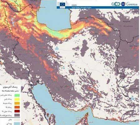 پیش‌بینی ماهواره‌ای از ریسک آتش‌سوزی زاگرس