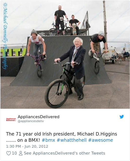 رئیس جمهور ایرلند؛ یک پدربزرگ سرخوش کلاسیک!