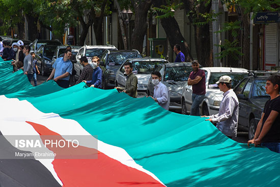 پرچم ۲۰۰متری فلسطین در تبریز