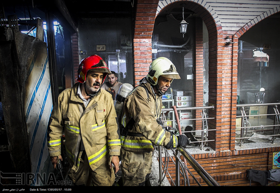 آتش سوزی در بازار تهران