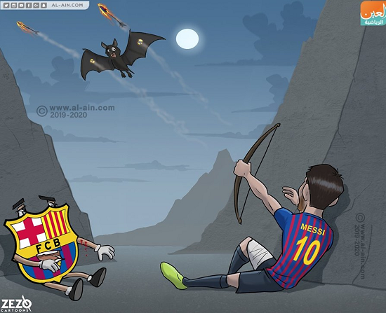 کاریکاتور: مسی باز هم ناجی بارسلونا شد