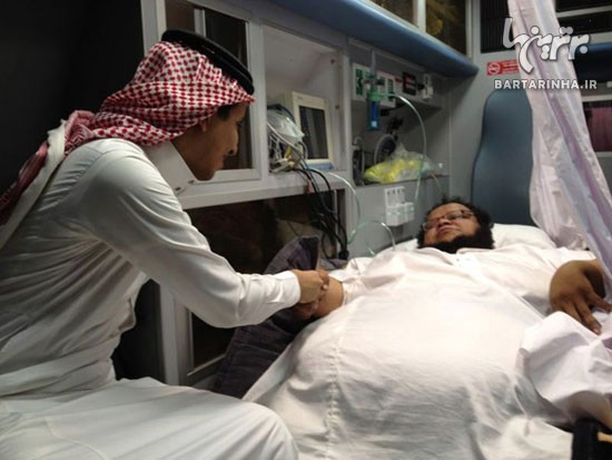 چاق ترین عرب راهی بیمارستان شد +عکس