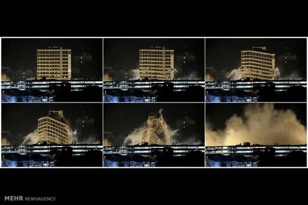 عکس: تخریب کنترل شده بنا های عظیم