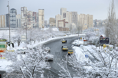 نخستین برف زمستانی در تبریز