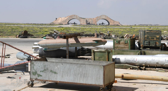 پایگاه هوایی سوریه پس از حمله آمریکا