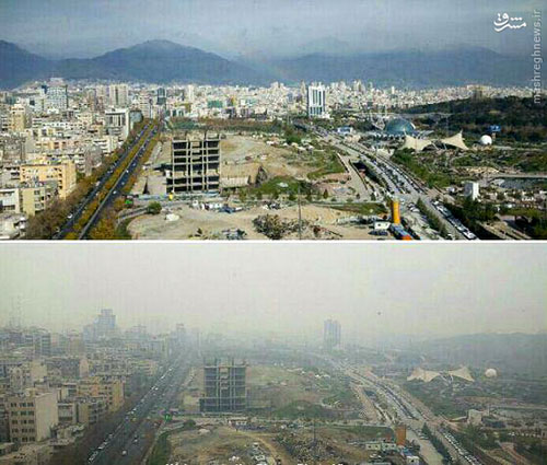 عکس: تفاوت روز ابری با روز آلوده در تهران
