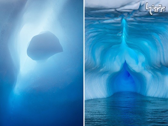 تصاویر دیدنی از بخ های آبی قطب جنوب