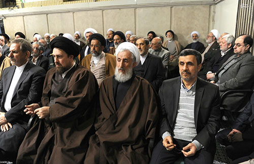 عکس:دیدار احمدی‌نژاد و سیدحسن با رهبری