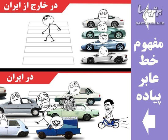 طنز؛ مفهوم خط عابر پیاده در ایران و دنیا!