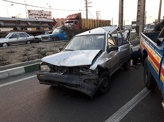 تصادف 7 خودرو در بزرگراه فتح