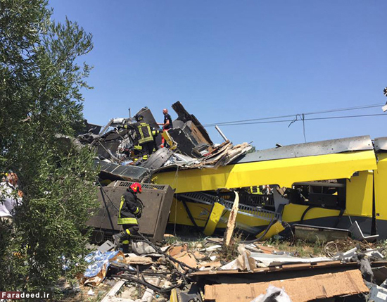 تصادف مرگبار دو قطار در ایتالیا +عکس