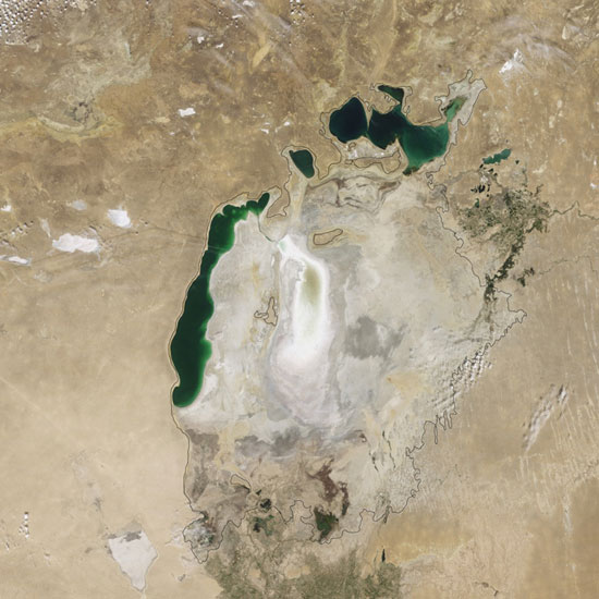 تصاویر ناسا از سرنوشت مشابه آرال و ارومیه