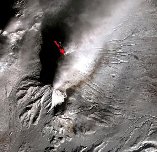 تصاویر ماهواره ای از فوران آتشفشان ها