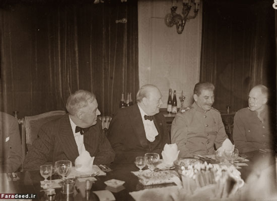 چرچیل، استالین و روزولت در تهران +عکس