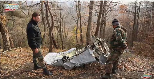 عکس: لاشه‌ جنگنده ساقط شده روسی