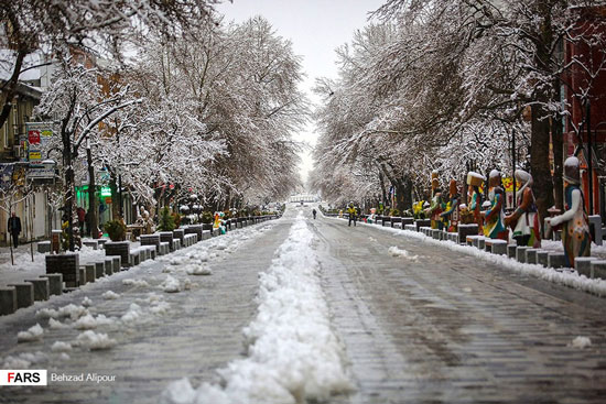 برف بهاری در همدان