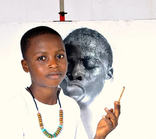 نقاشی‌های واقع‌گرایانه دختر ۱۱ ساله نیجریه‌ای