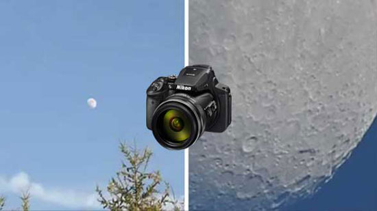 مشاهده سطح ماه با زوم عالی دوربین نیکون P 900