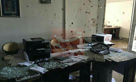 دفتر کار یک نماینده پس از حادثه تروریستی
