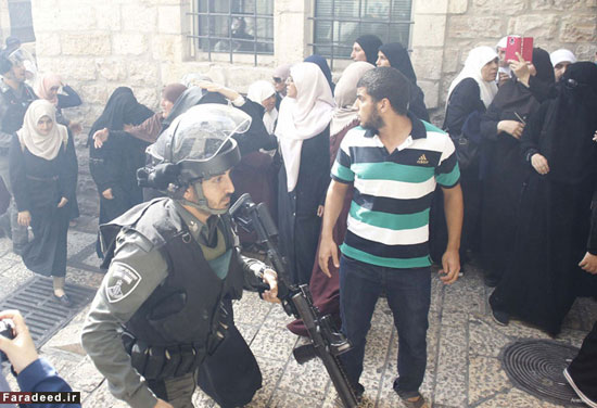زن فلسطینی زیر لگد یک اسرائیلی +عکس