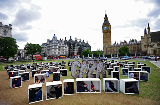 عکس: خلاقیت انگلیسی‌ ها در حمایت از غزه