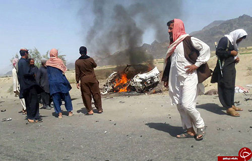 لحظه حمله به خودروی رهبر طالبان +عکس