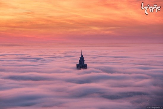 تصاویری از مسکو شناور روی ابرها
