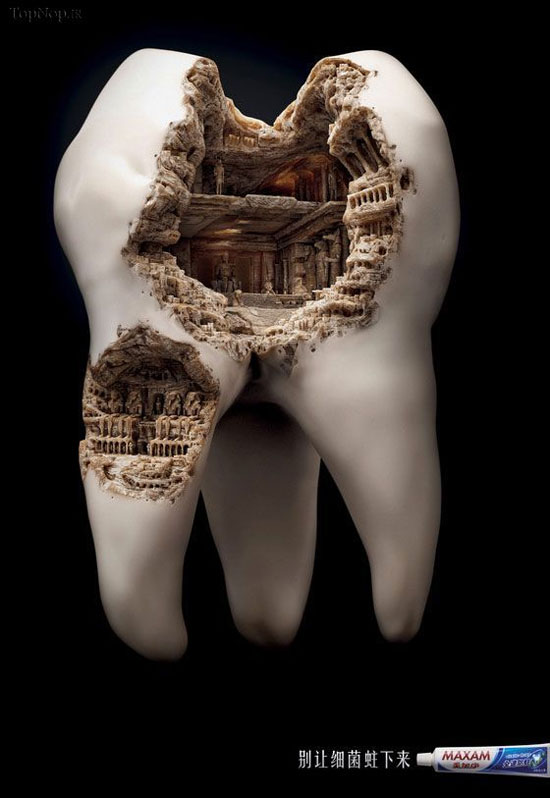 تبلیغات جالب یک خمیر دندان +عکس