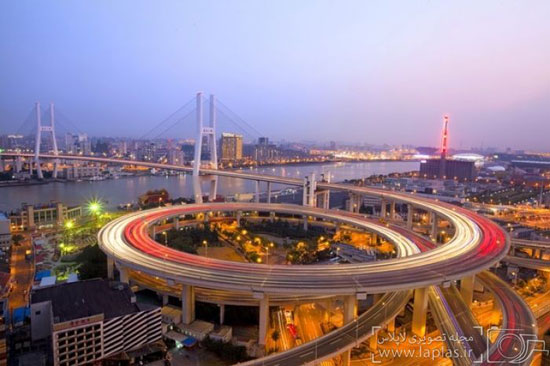 پل زیبا و منحصر به فرد نانپو در شانگهای