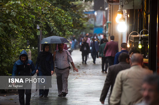 اولین بارش باران پاییزی در تهران