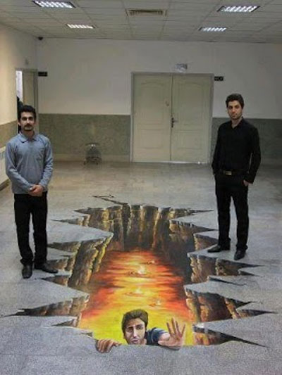 نقاشی 3 بعدی دیدنی از دانشجو های ایرانی